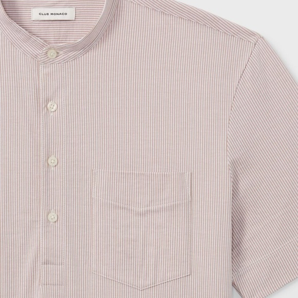 Short Sleeve Striped Knit Popover Shirt - New With Tags - NEVER WORN -White Base - Picture 3 of 4